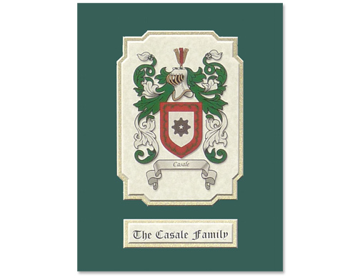 8.5x11 Mat - Green and Gold - 5x7 Opening - Coat of Arms Sample